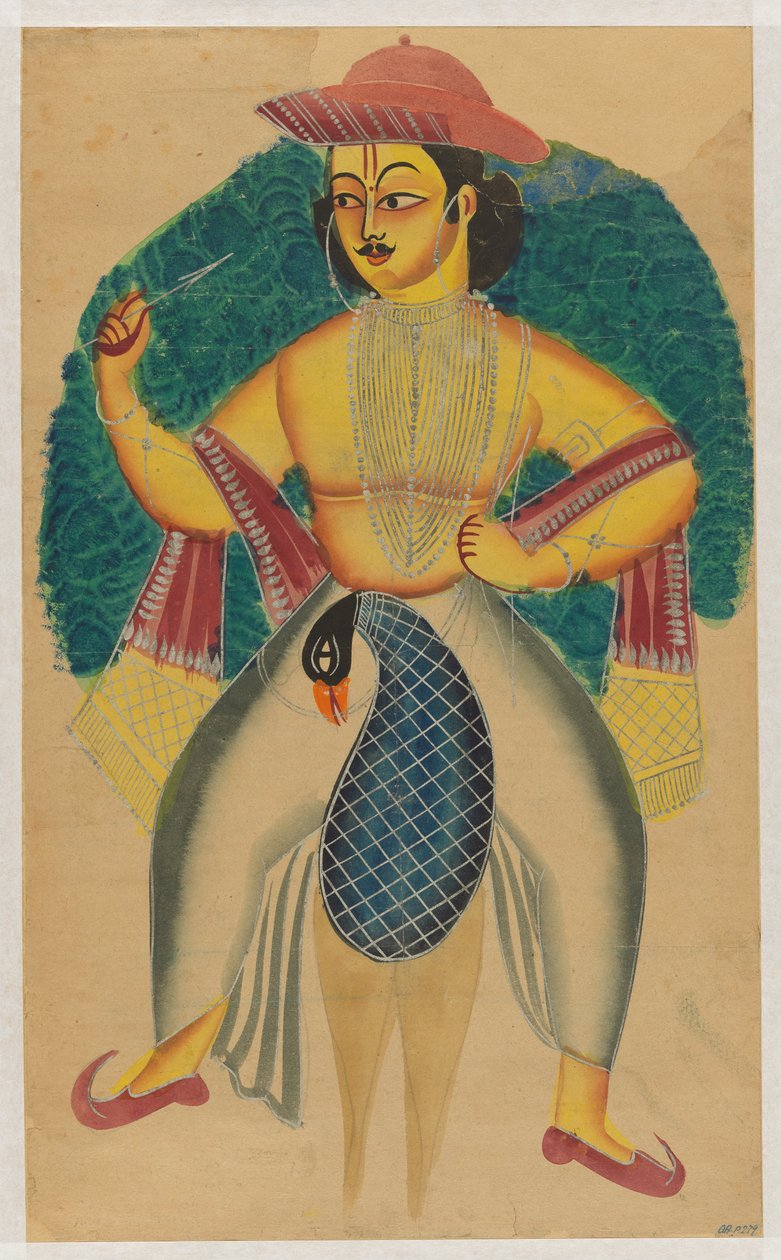 Skanda auf seinem Pfau von Kolkata (Calcutta) Kalighat