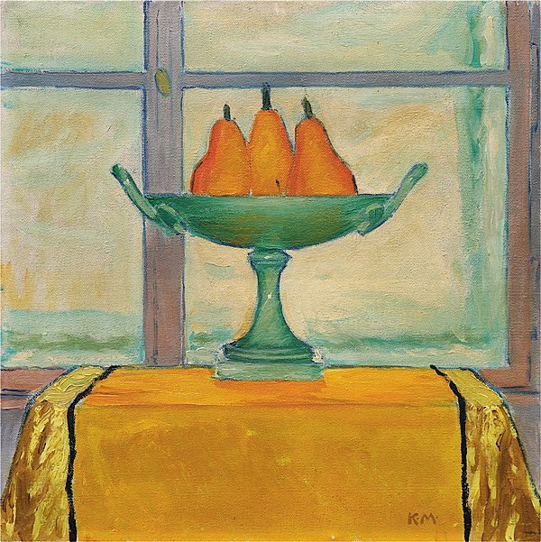 Fruchtschale mit drei rotgelben Birnen von Koloman Moser