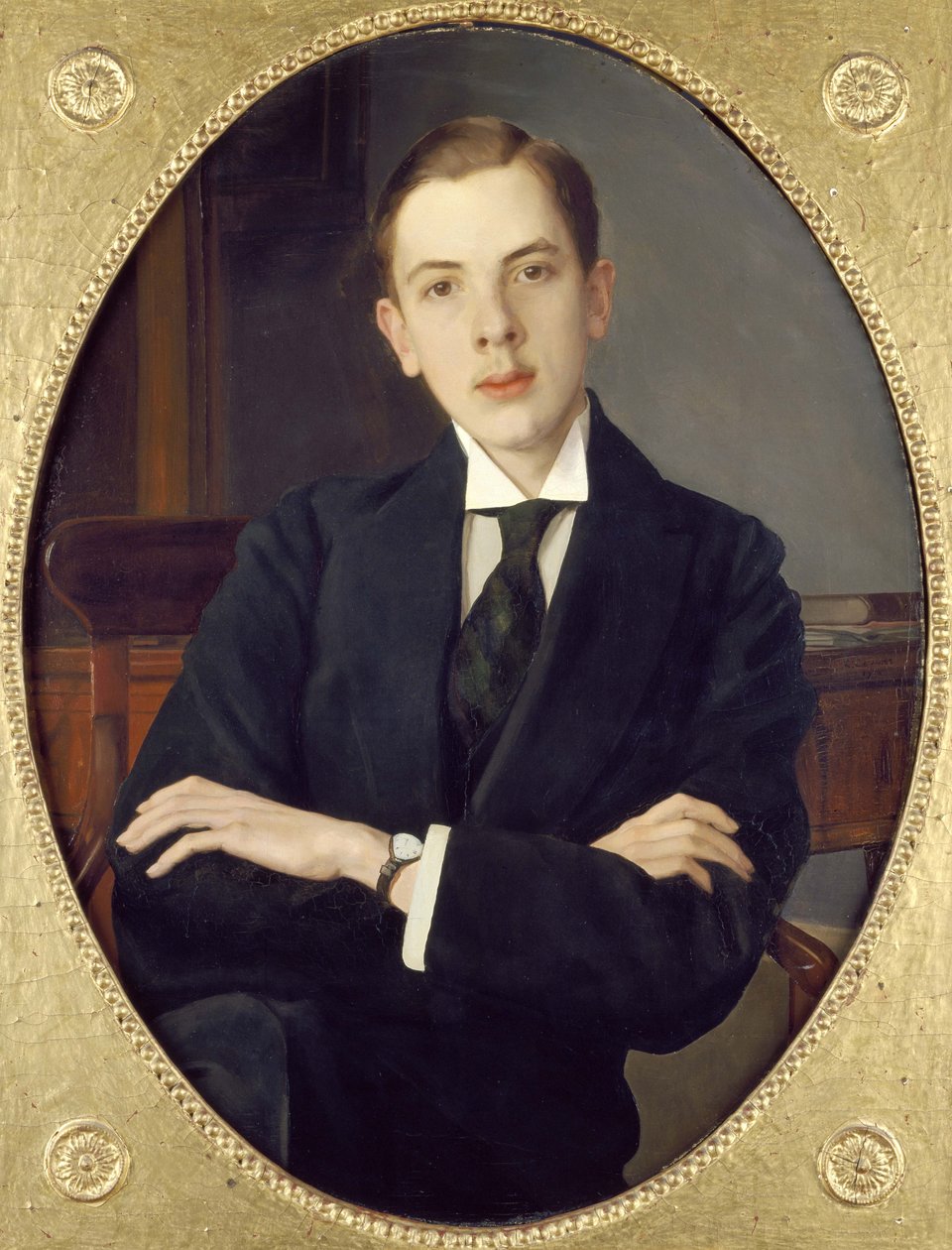 Evgenii Sergheevich Mikhailov, der Neffe des Künstlers, 1916 von Konstantin Andreevic Somov