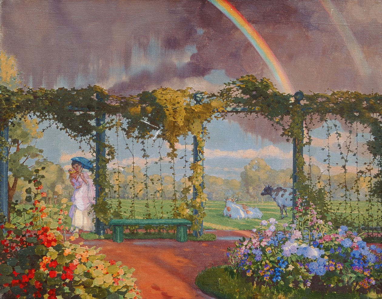 Landschaft mit einem Regenbogen, 1915 von Konstantin Andreevic Somov