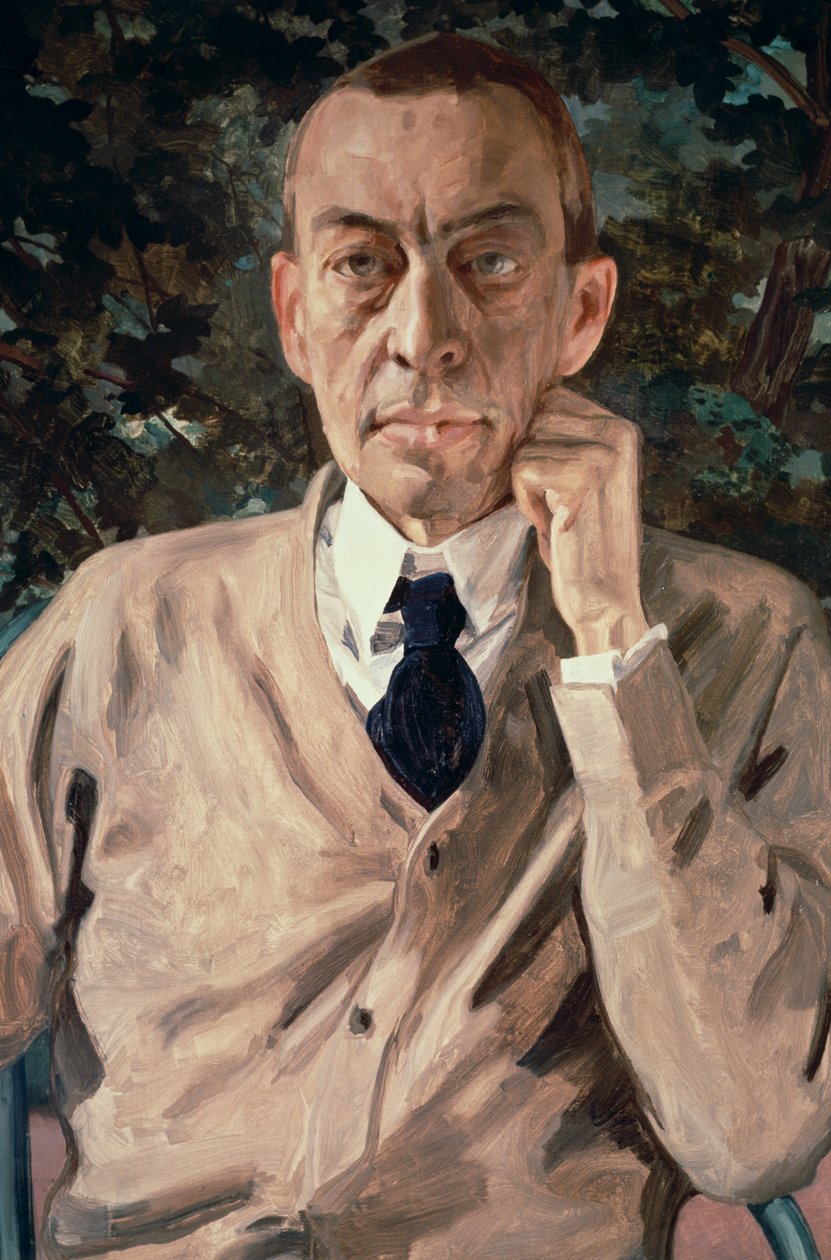 Porträt des Komponisten Sergei Wassiljewitsch Rachmaninow (1873-1943), 1925 von Konstantin Andreevic Somov