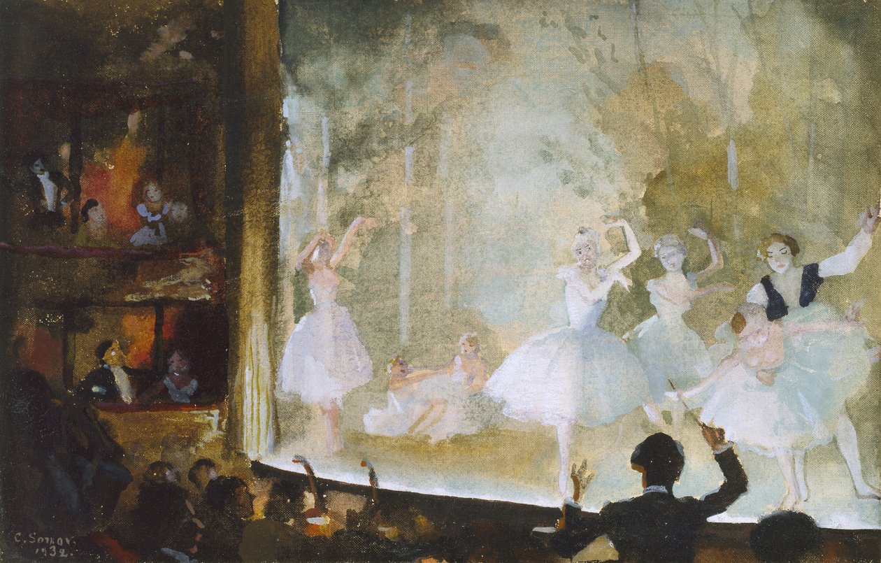 Russisches Ballett, Champs-Elysées: Les Sylphides, 1932 von Konstantin Andreevic Somov