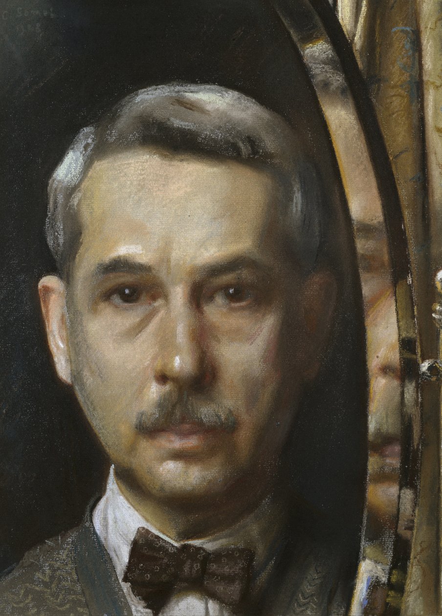Selbstporträt in einem Spiegel, 1928 von Konstantin Andreevic Somov