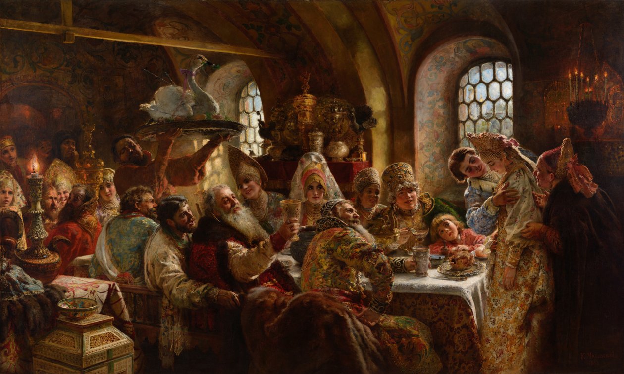 Ein Bojarenhochzeitsfest von Konstantin Egorovich Makovsky