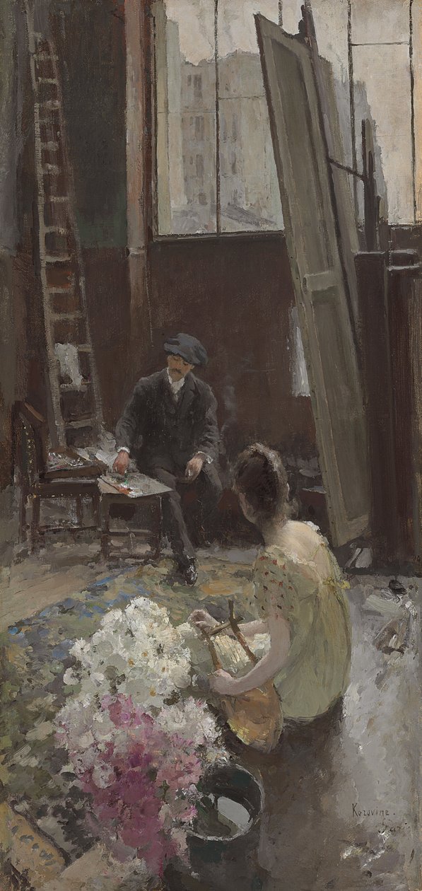 Im Atelier des Künstlers von Konstantin Alekseevich Korovin