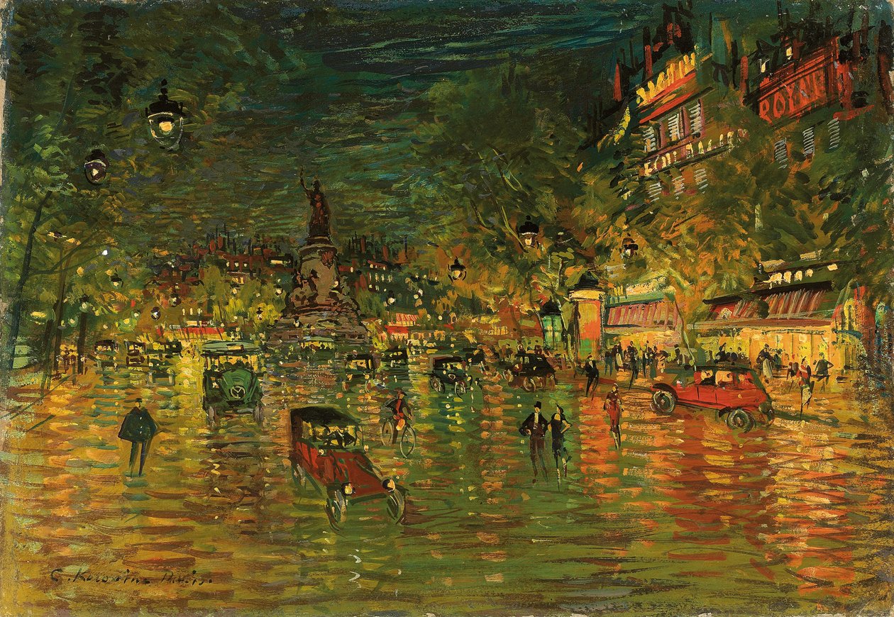 Place de la République, Paris von Konstantin Alekseevich Korovin