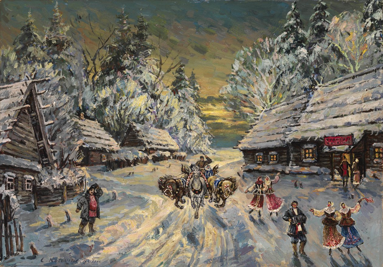 Russischer Winter von Konstantin Alekseevich Korovin