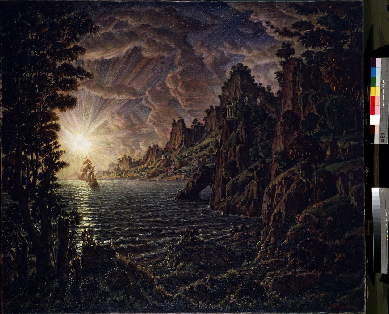 Die Schiffe, die Abendsonne von Konstantin Bogayevsky