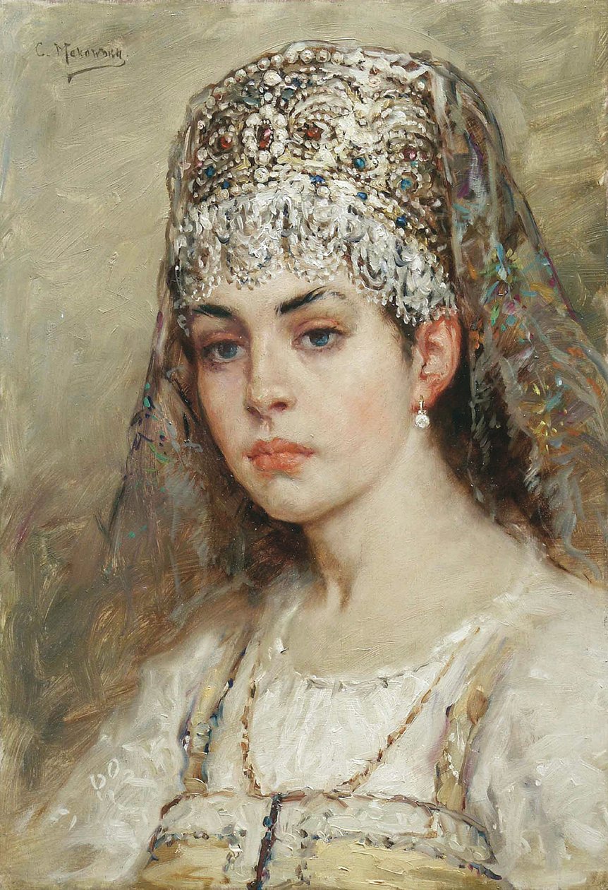 Frau eines Bojaren, 1880er Jahre von Konstantin Egorovich Makovsky