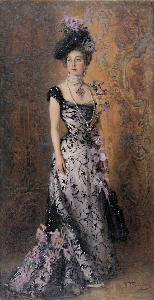 Die Elegante mit Orchideen, 1900 von Konstantin Egorovich Makovsky