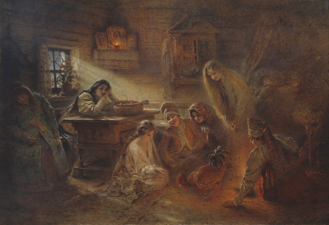 Weihnachtliche Wahrsagung von Konstantin Makovsky