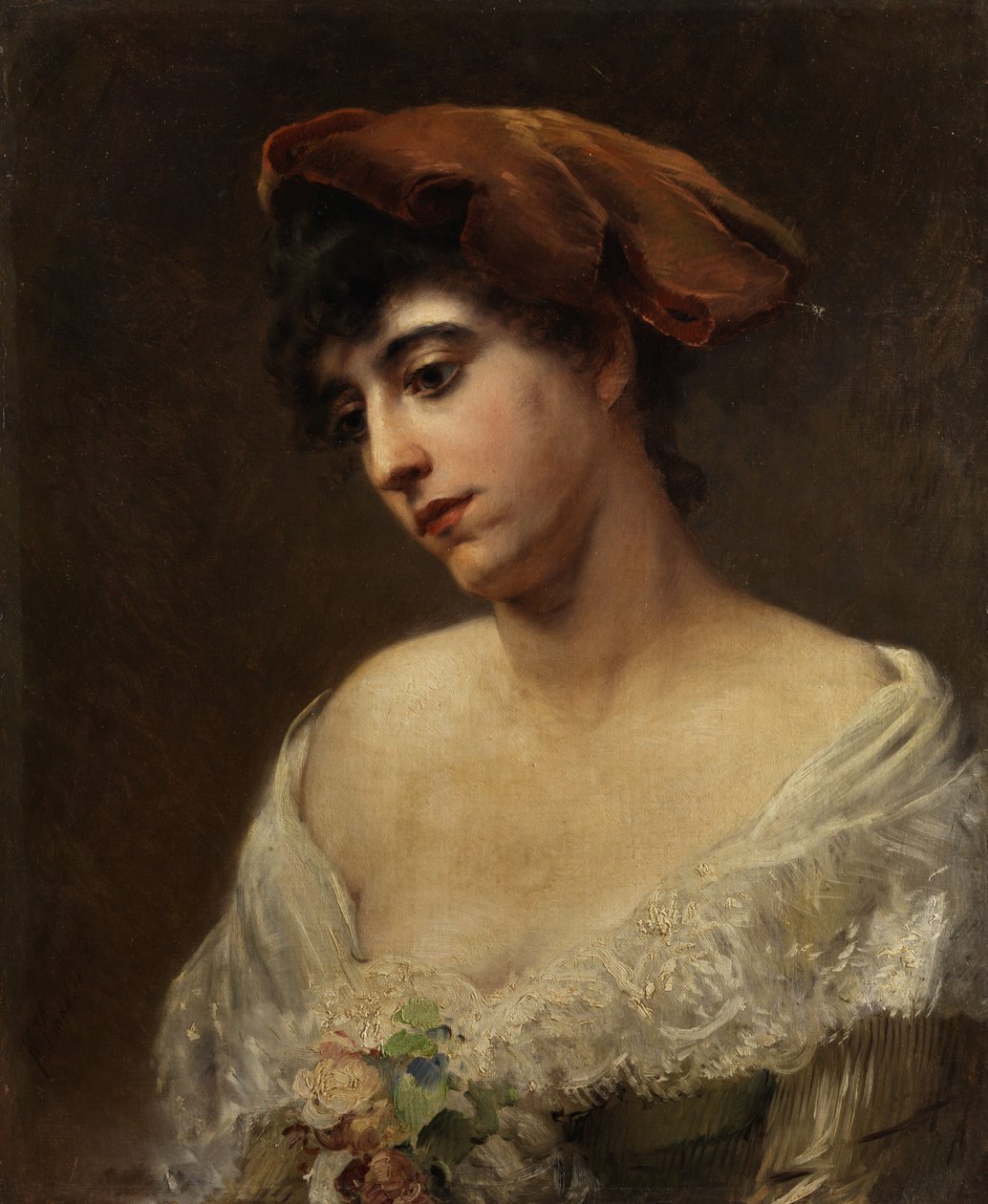 Konstantin Makovsky Porträt einer jungen Dame von Konstantin Makovsky