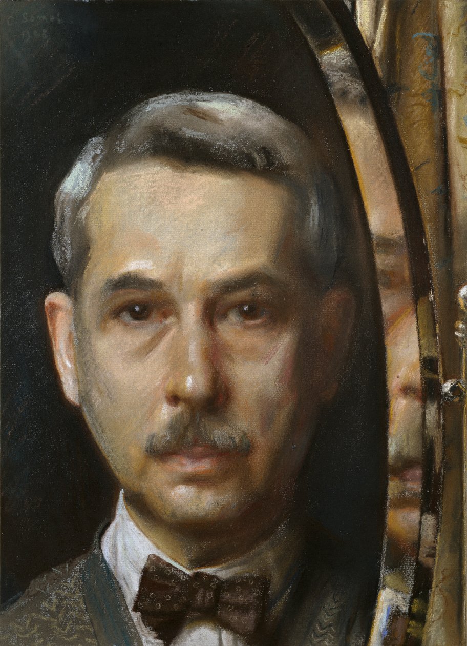 Selbstporträt in einem Spiegel, 1928 von Konstantin Somov