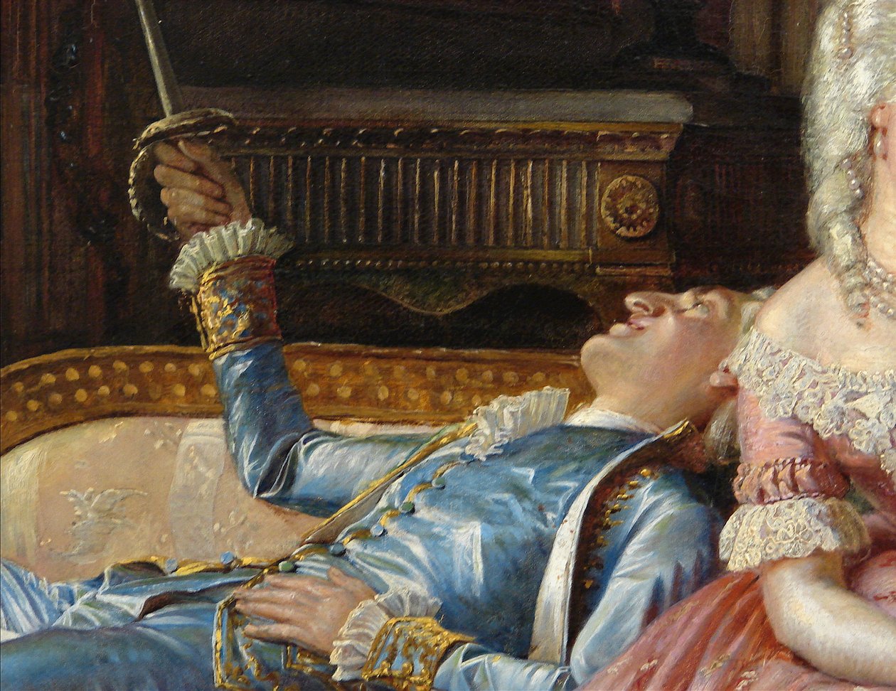 Szene vom Hofe Christians VII., (Detail) von Kristian Zahrtmann