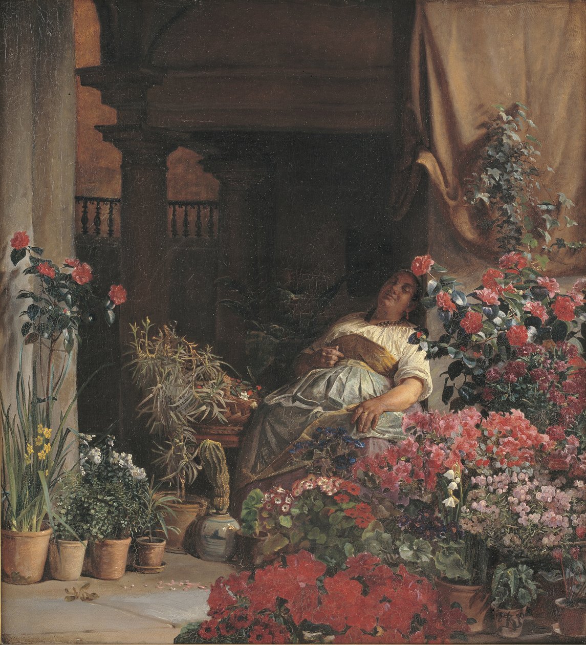 Eine Florentiner Blumenverkäuferin von Kristian Zahrtmann
