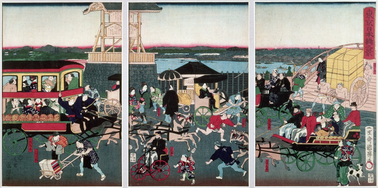 Ansicht von Nihonbashi in Tokio, ca. 1870 von Kuniteru II Utagawa