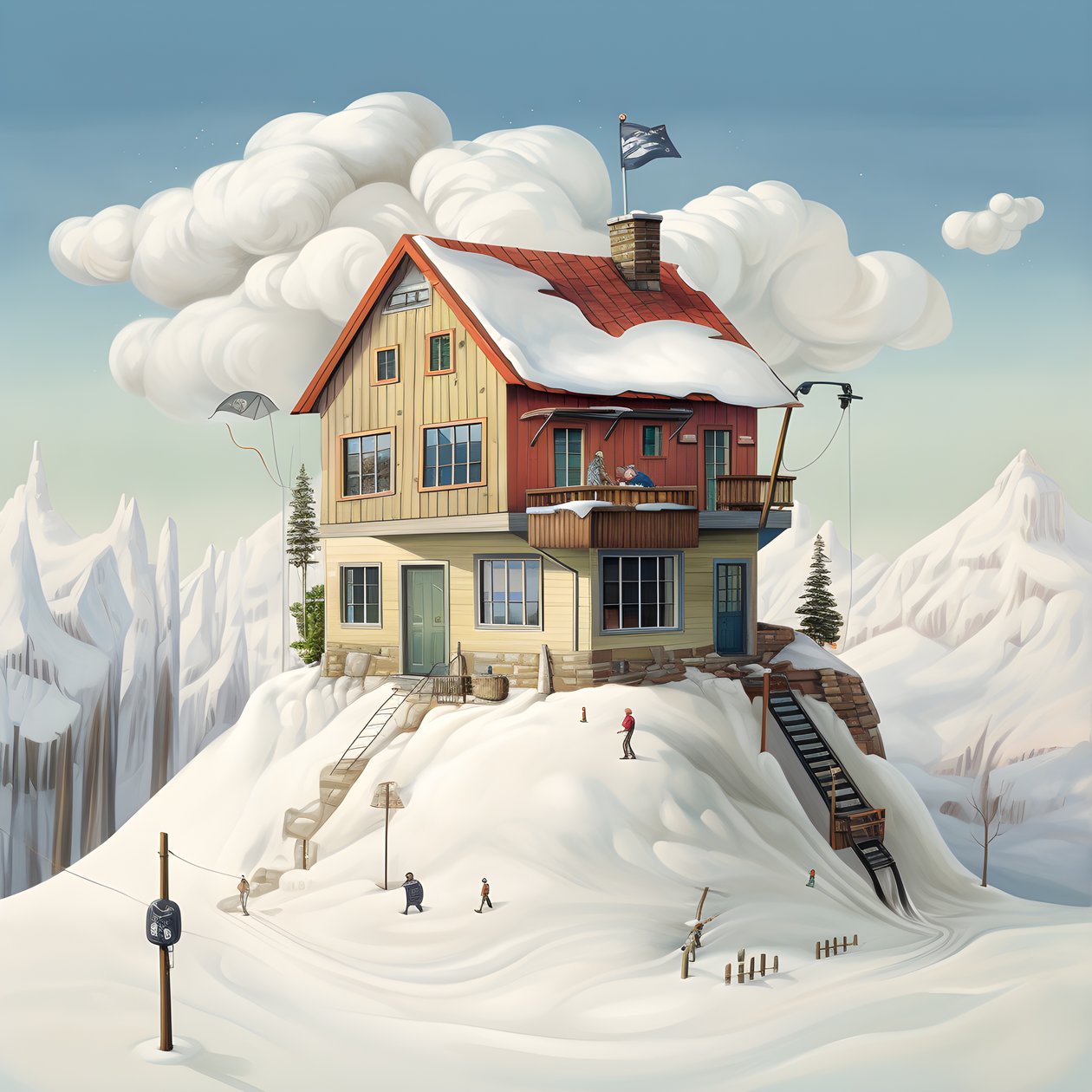 Ein Haus mit einer Skimütze 1 von Kurt Heppke