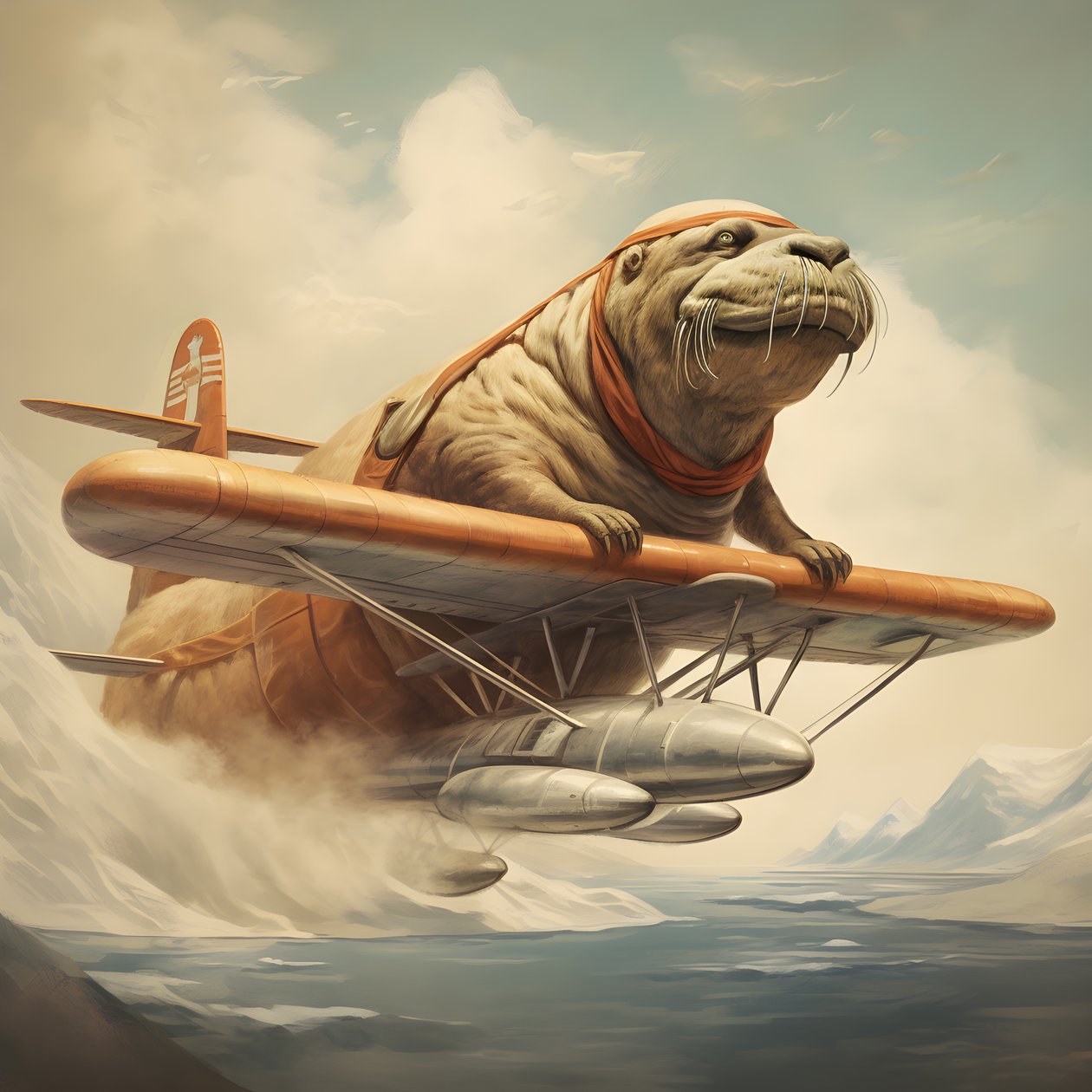 Ein Walross fliegt ein Flugzeug 3 von Kurt Heppke