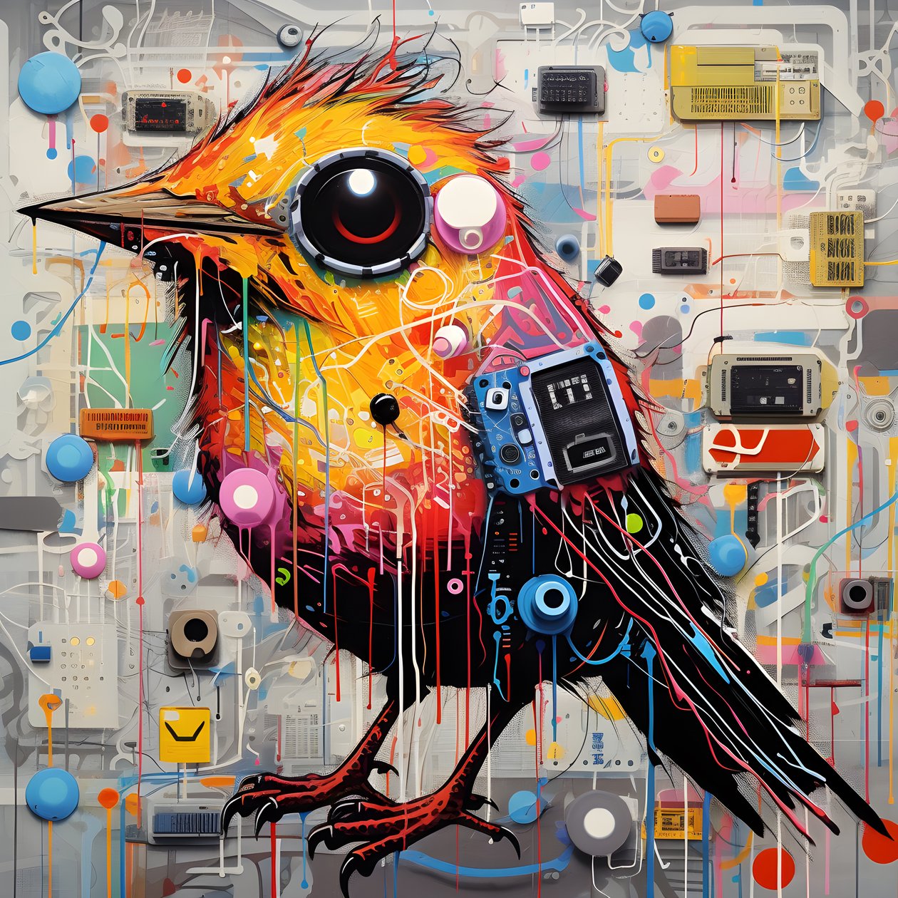 Graffiti Vogel von Kurt Heppke
