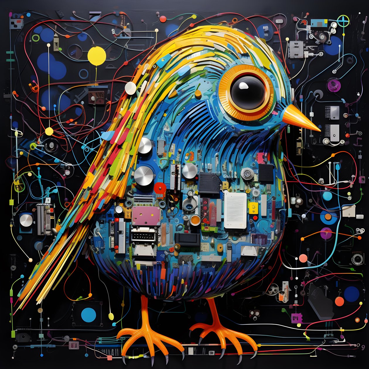Graffiti Vogel von Kurt Heppke