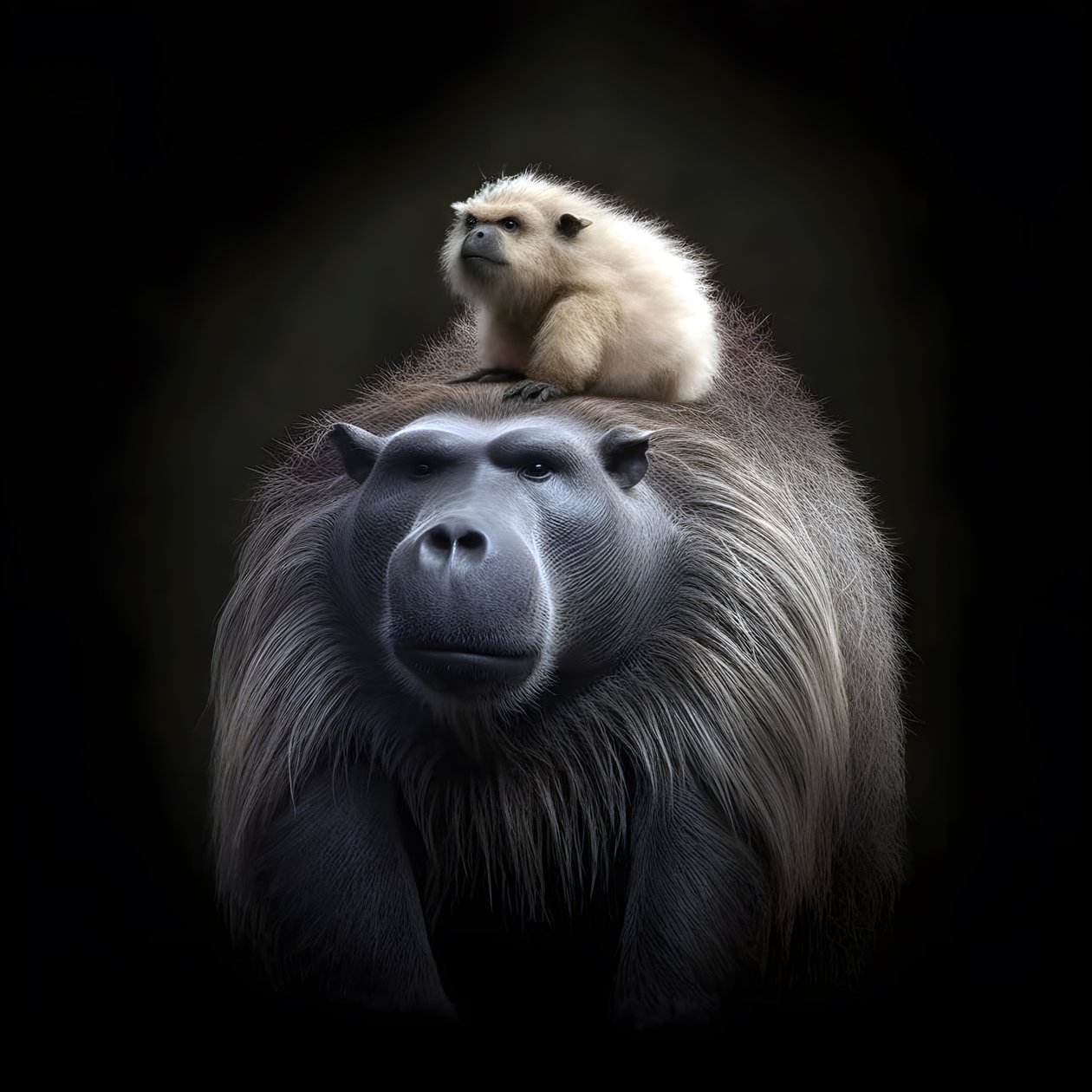 Wasserschwein gemischt mit einem Silberrücken-Gorilla von Kurt Heppke