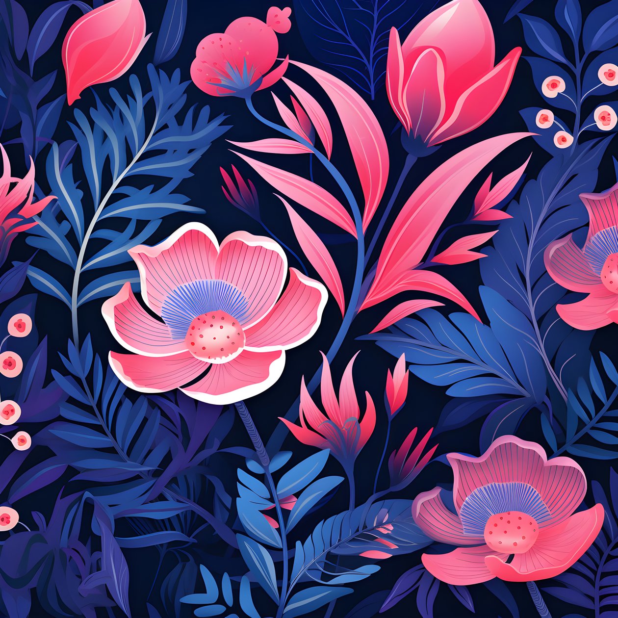 ein Blumenstrauß in rosa und blau von Kurt Heppke