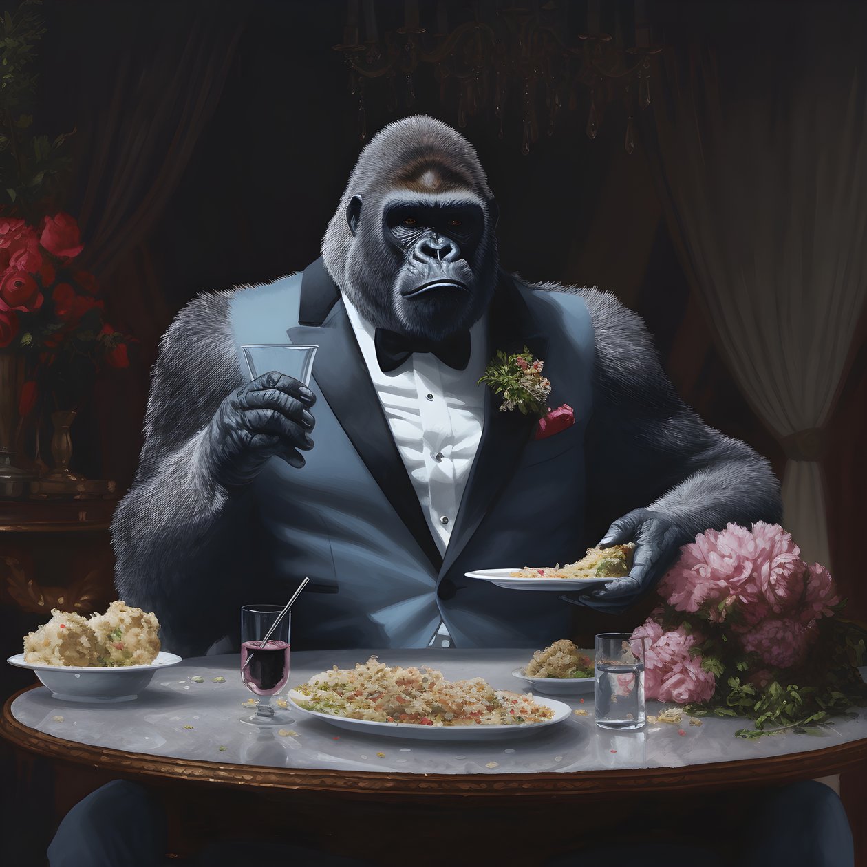 Ein Gorilla beim Essen von Kurt Heppke