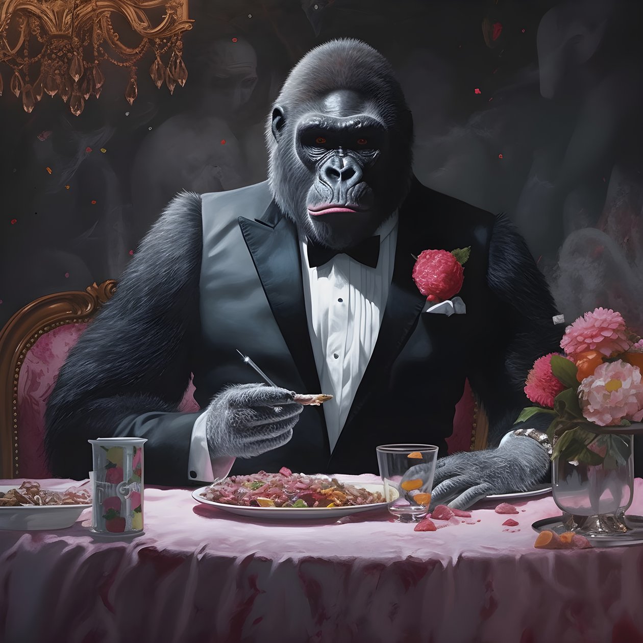 Ein Gorilla beim Essen von Kurt Heppke