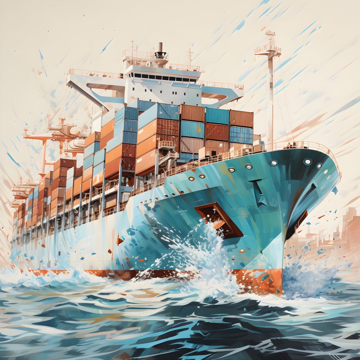 Ein großes Schiff im Wasser von Kurt Heppke
