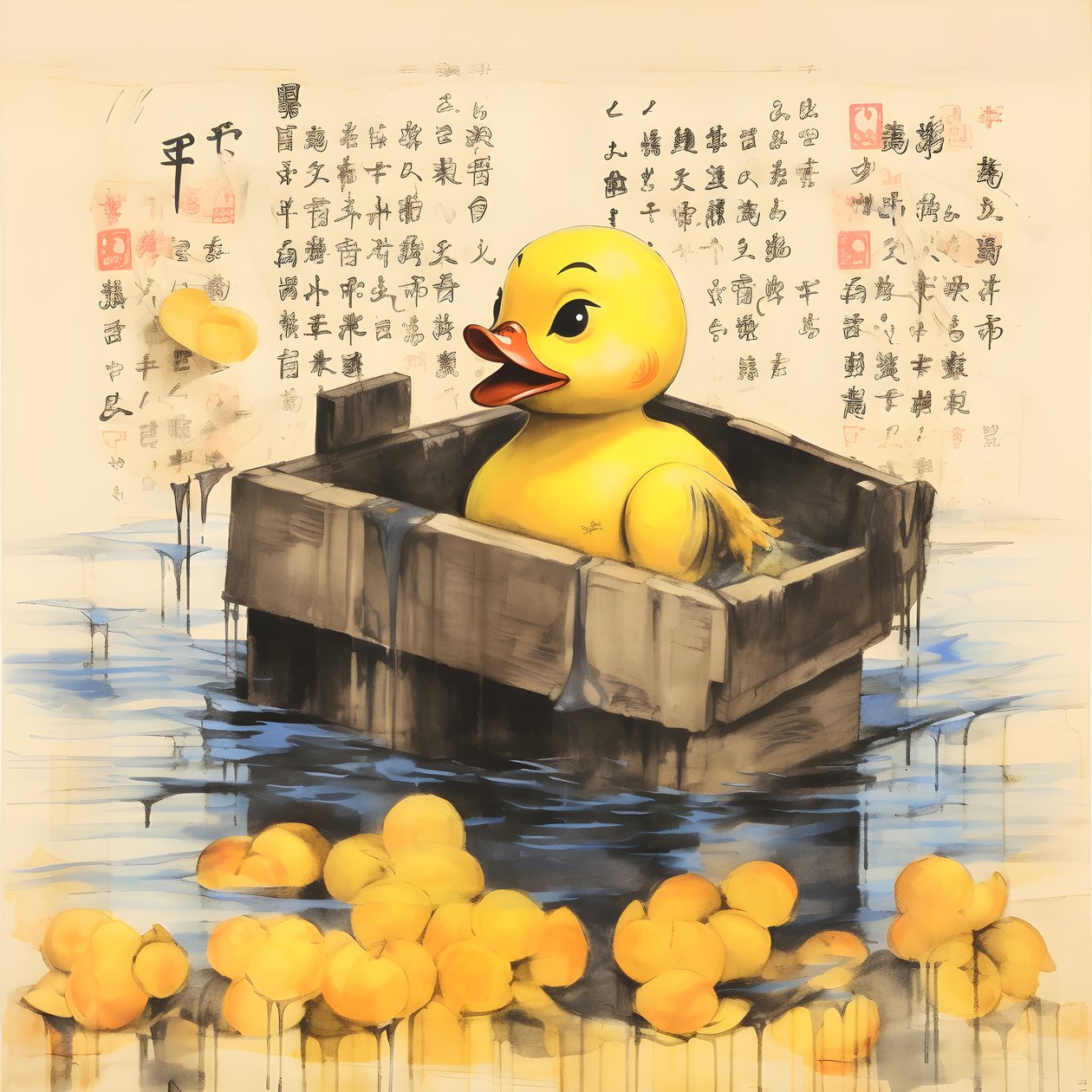Trendiges Gummiente Werbeplakat - The Yellow von Kurt Heppke
