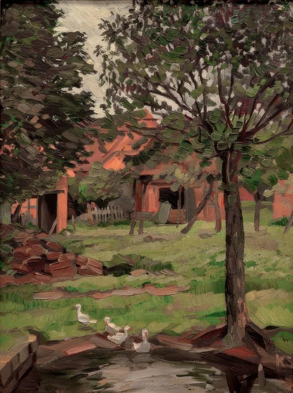 Gehöft mit Gänsen von Kurt Schwitters