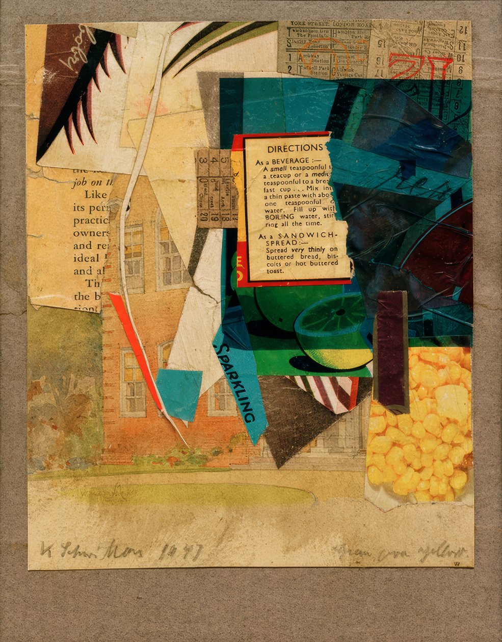 Green over yellow von Kurt Schwitters