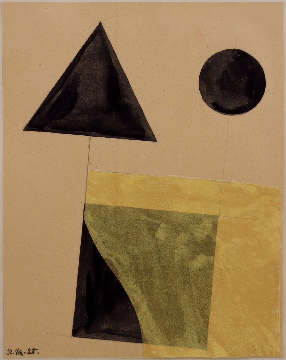 Konstruktion mit Dreieck, Quadrat und Zirkel von Kurt Schwitters