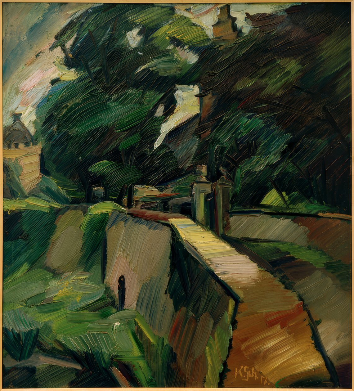Landschaft aus Opherdicke / Gutshof Opherdicke von Kurt Schwitters