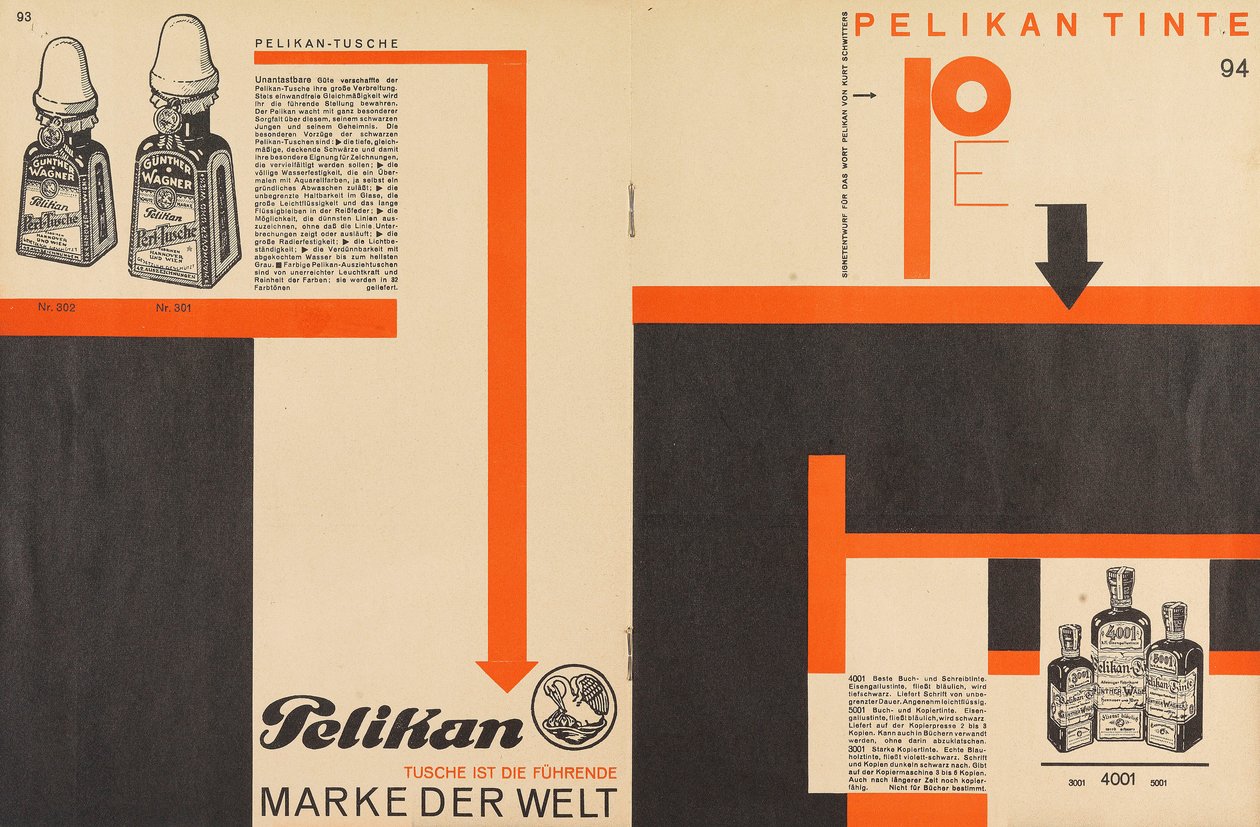 Merz 11 Pelikan Tintenwerbung, 1924 von Kurt Schwitters