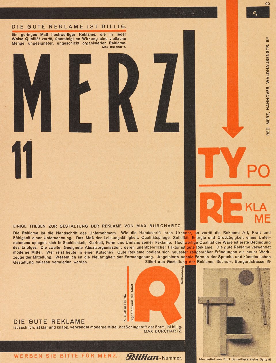 Merz 11. Typoreklame, 1924 von Kurt Schwitters