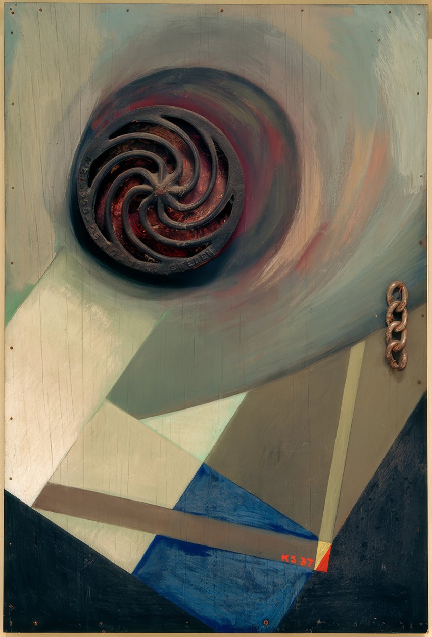 Merzbild mit Kette von Kurt Schwitters