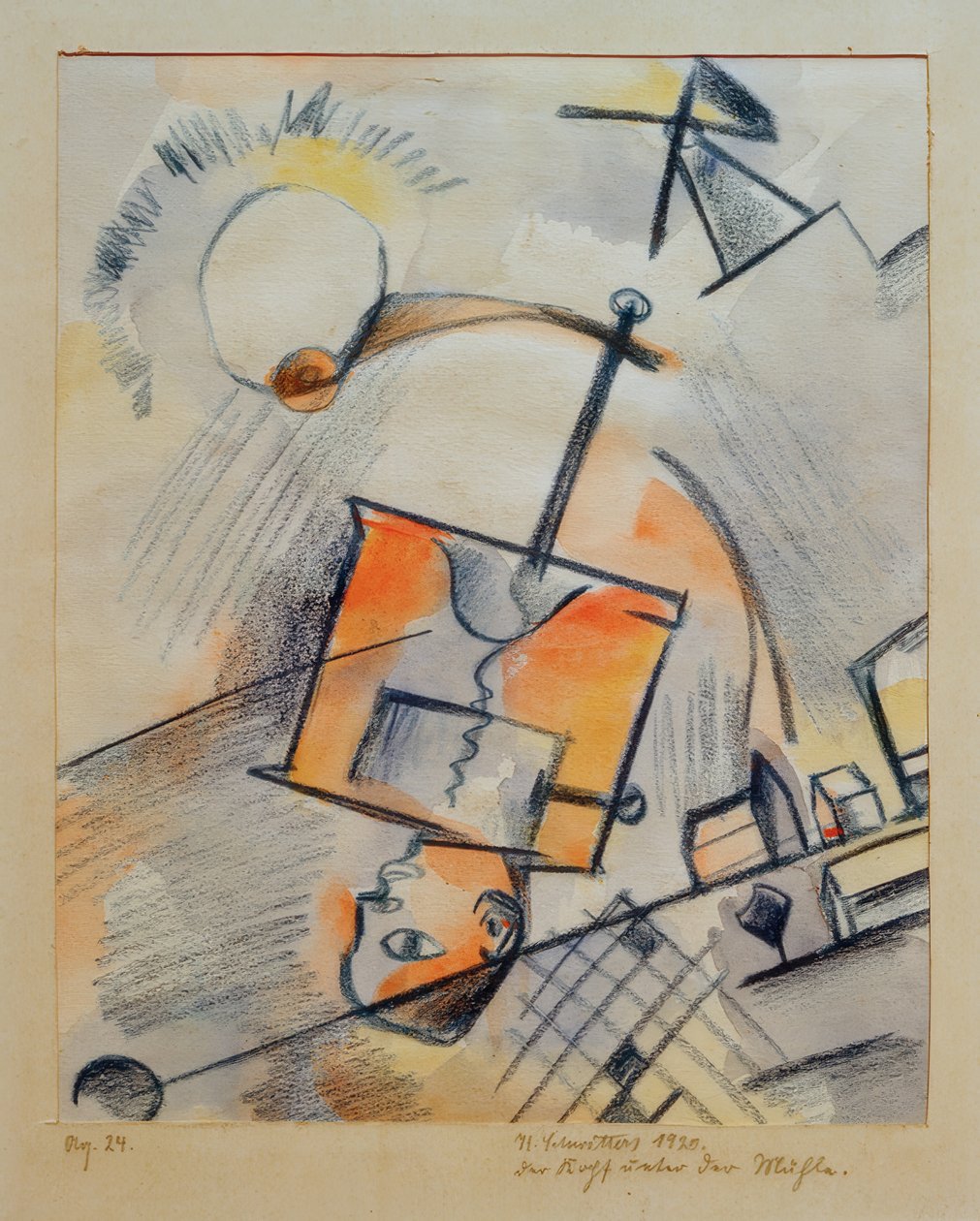 Ohne Titel (Der Kopf unter der Mühle) von Kurt Schwitters