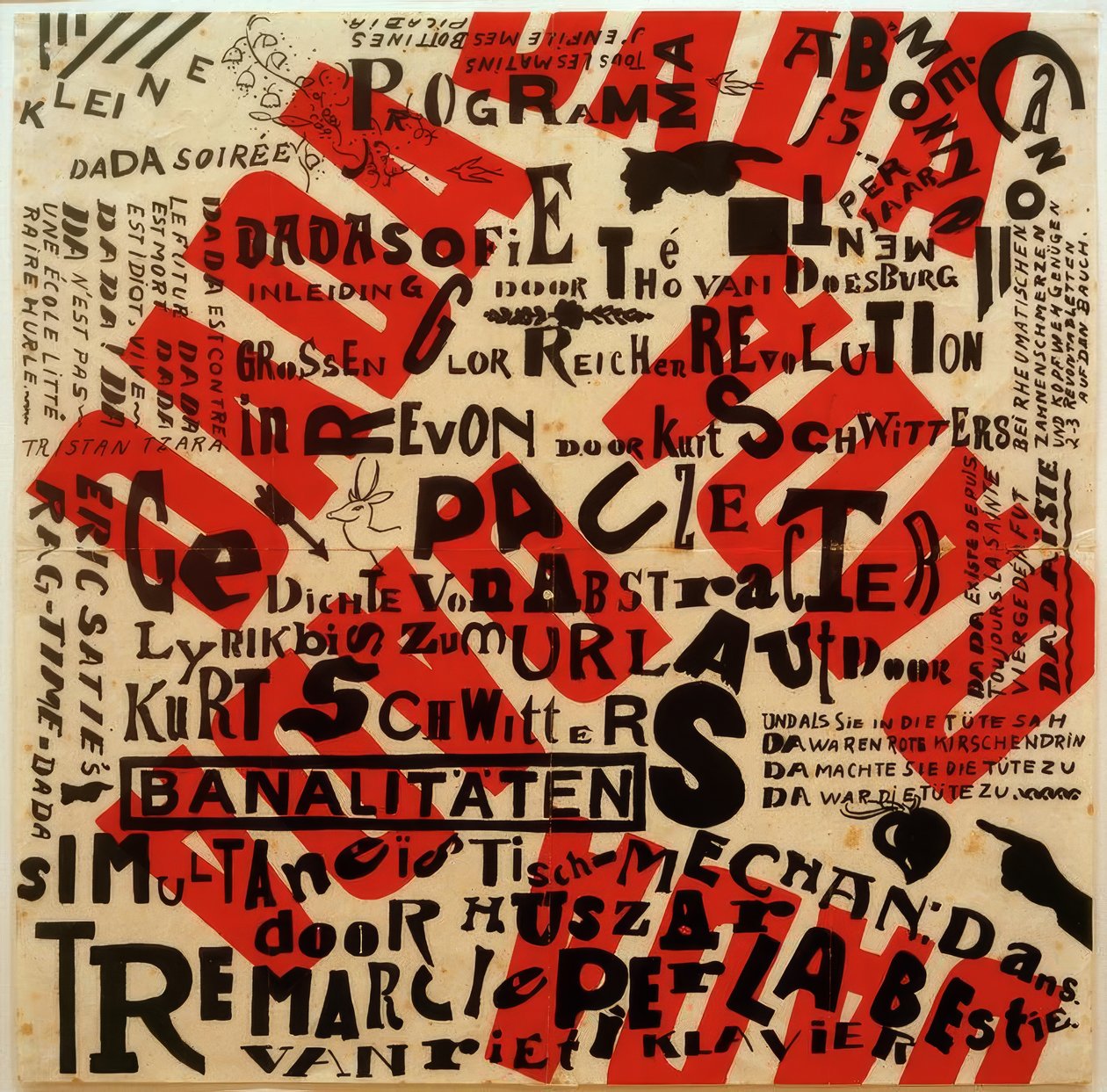 Poster für eine kleine Dada-Soirée von Kurt Schwitters