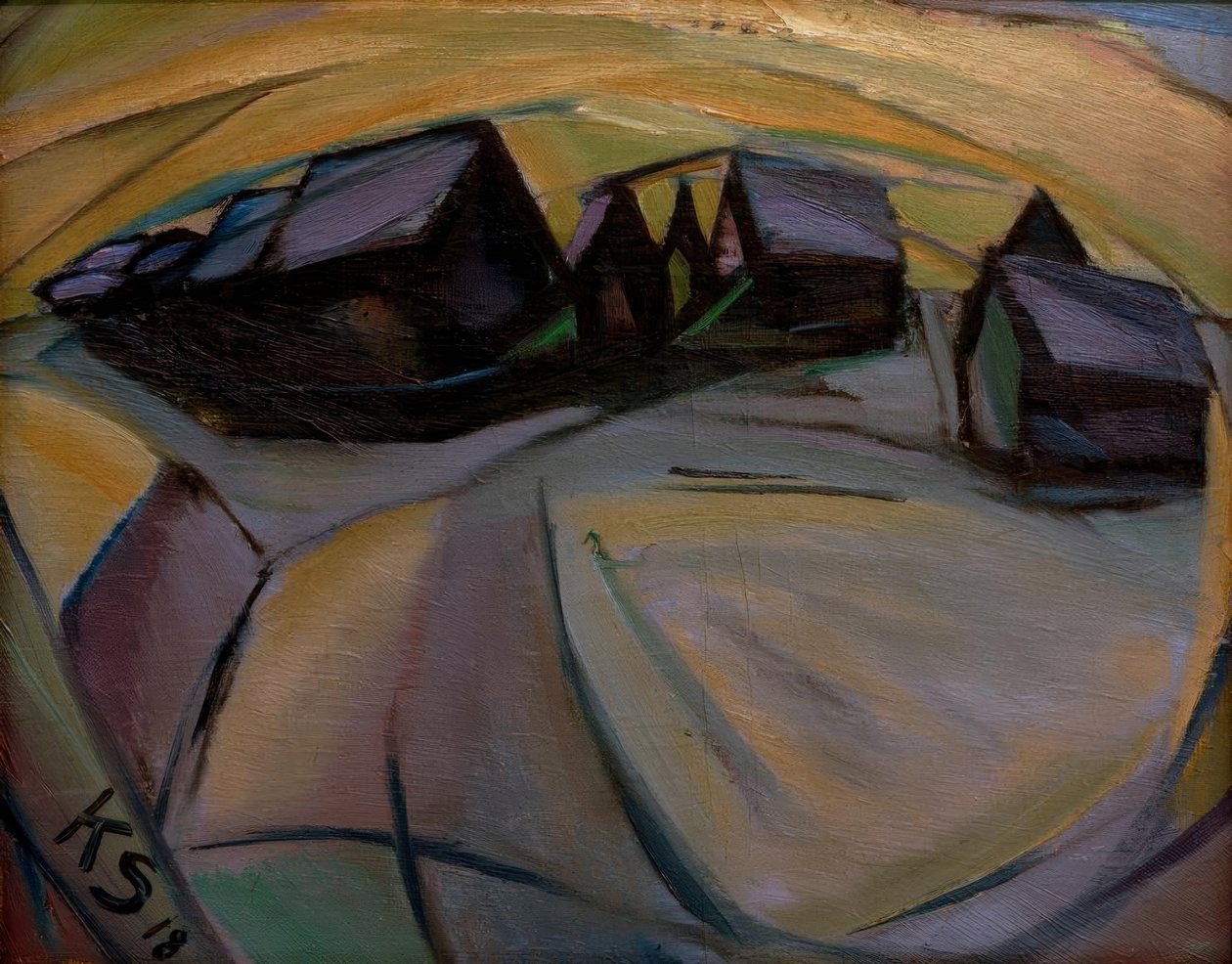 Verschneite Häuser von Kurt Schwitters