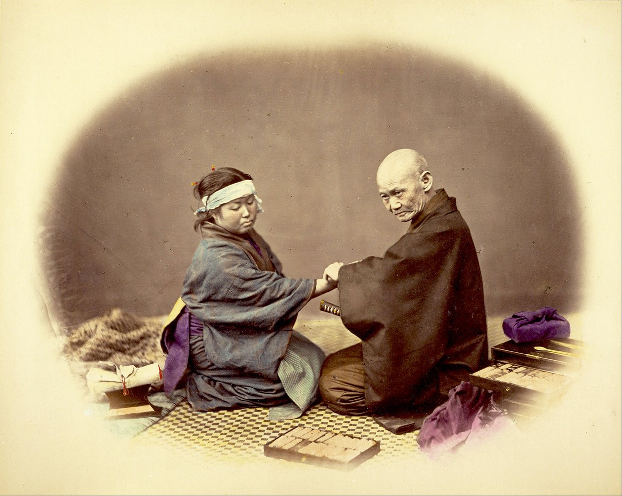 Japanischer Arzt und sein Patient, ca. 1890 von Kusakabe Kimbei