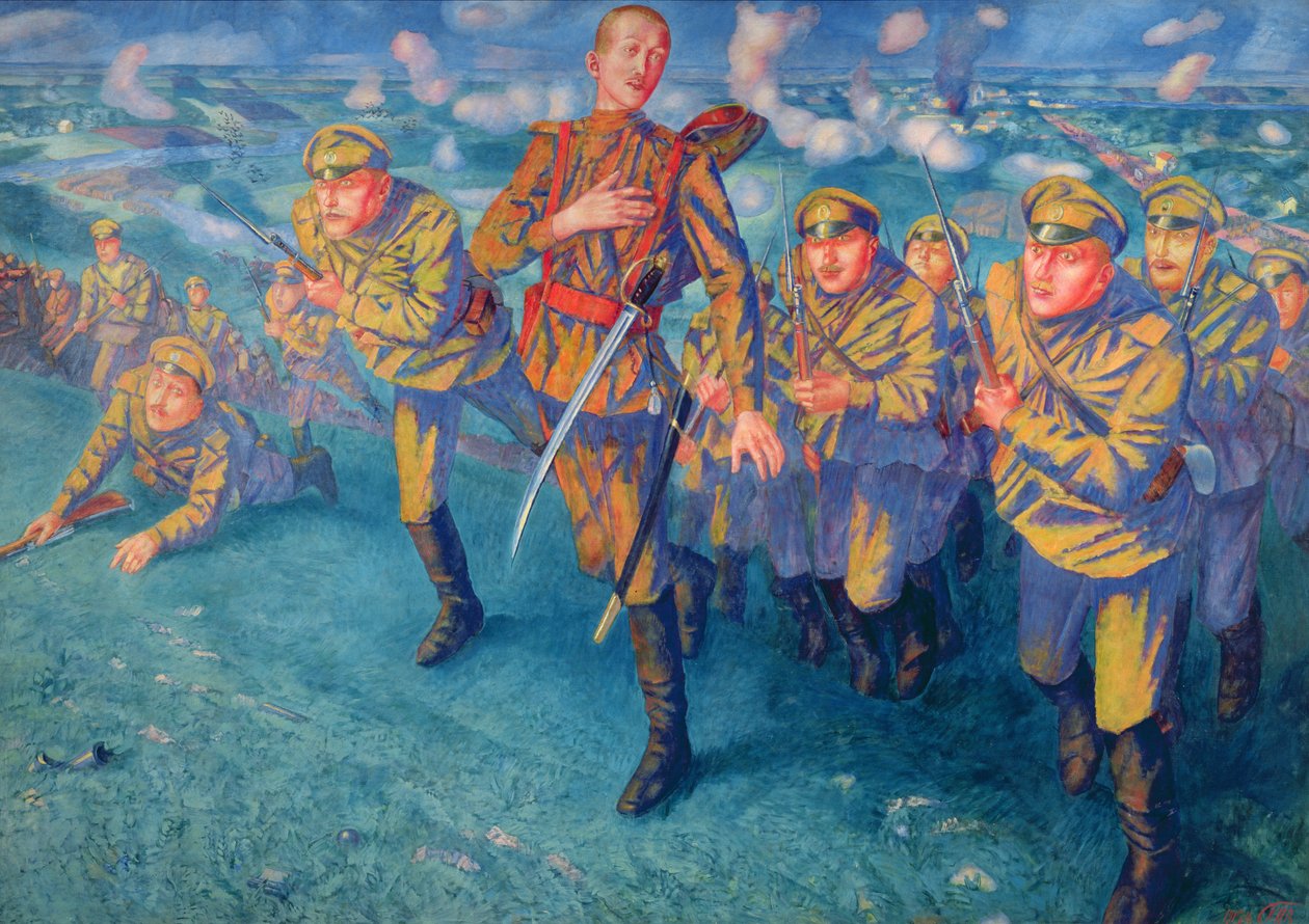 In der Schusslinie, 1916 von Kuzma Sergeevich Petrov Vodkin