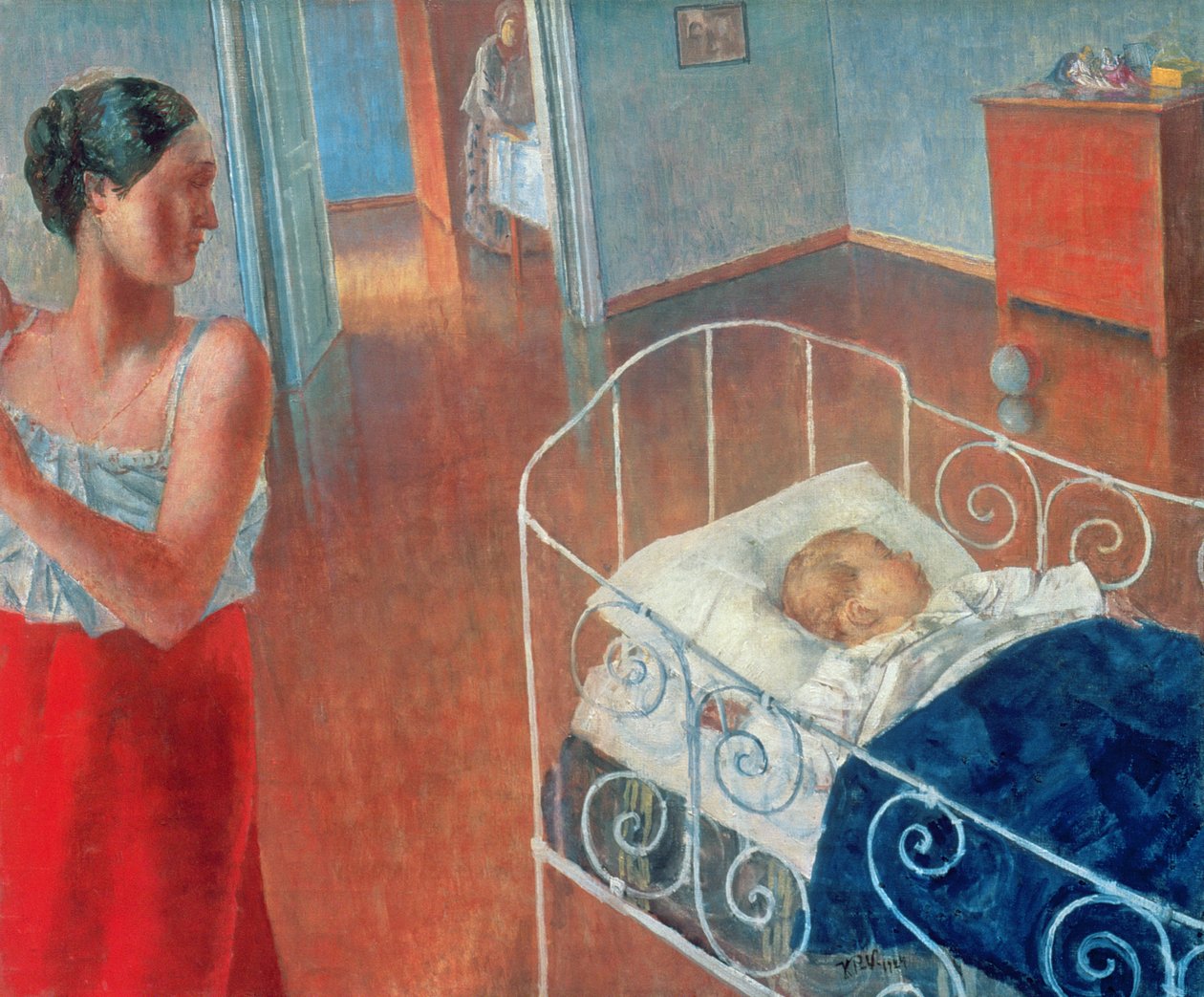 Schlafendes Kind, 1924 von Kuzma Sergeevich Petrov Vodkin