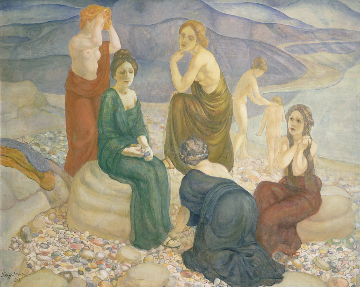 Abend, 1908 von Kuzma Sergeevich Petrov Vodkin