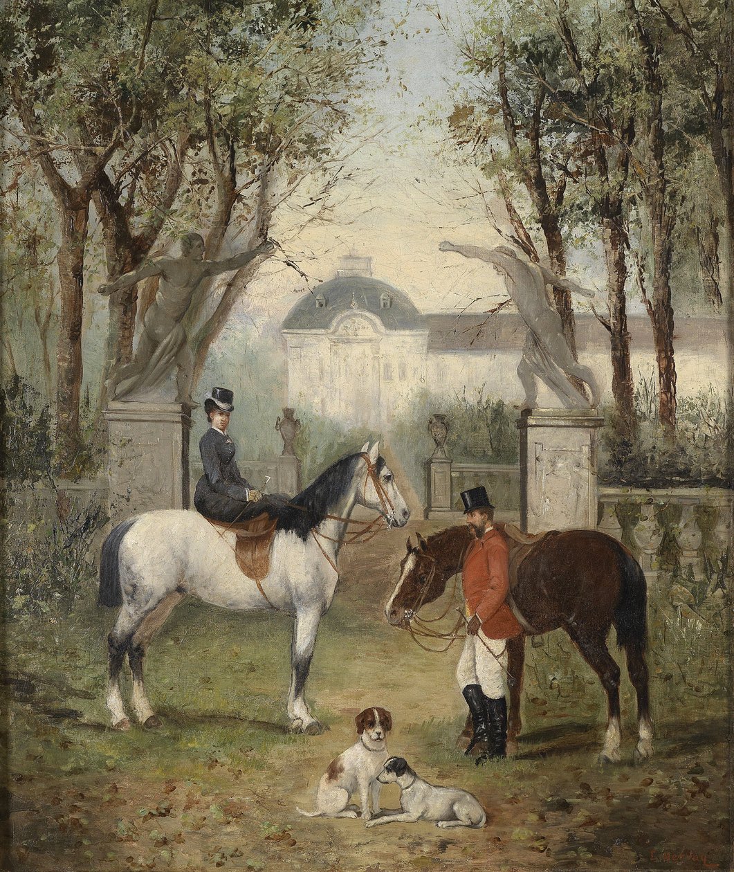 Kaiserin Elisabeth mit Reitbegleiter von L. Herday