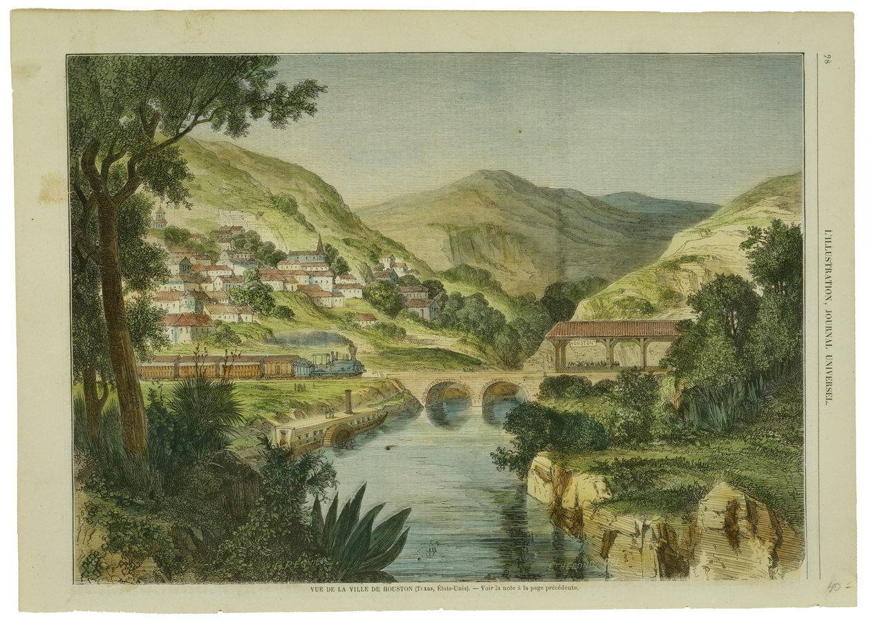 Ansicht der Stadt Houston, ca. 1855-1865 von L. after Regnier