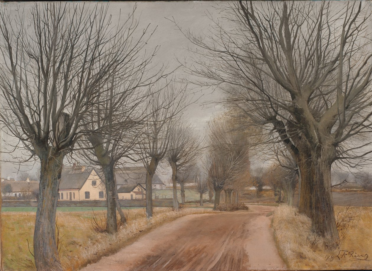 Eine Straße in der Nähe von Vinderød, Seeland von Laurits Andersen Ring