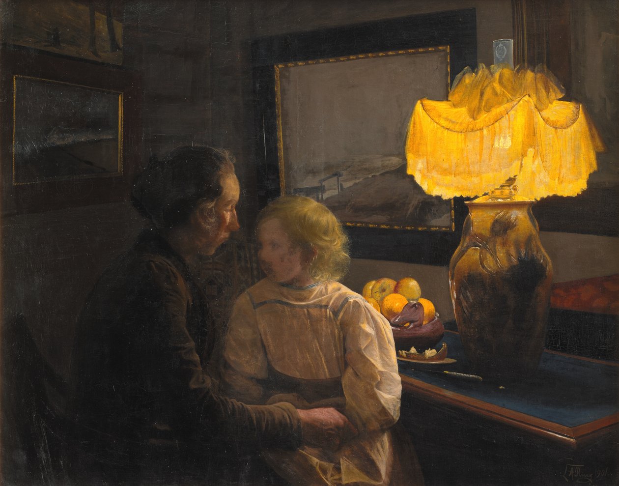 Die Frau und Tochter des Künstlers von Laurits Andersen Ring