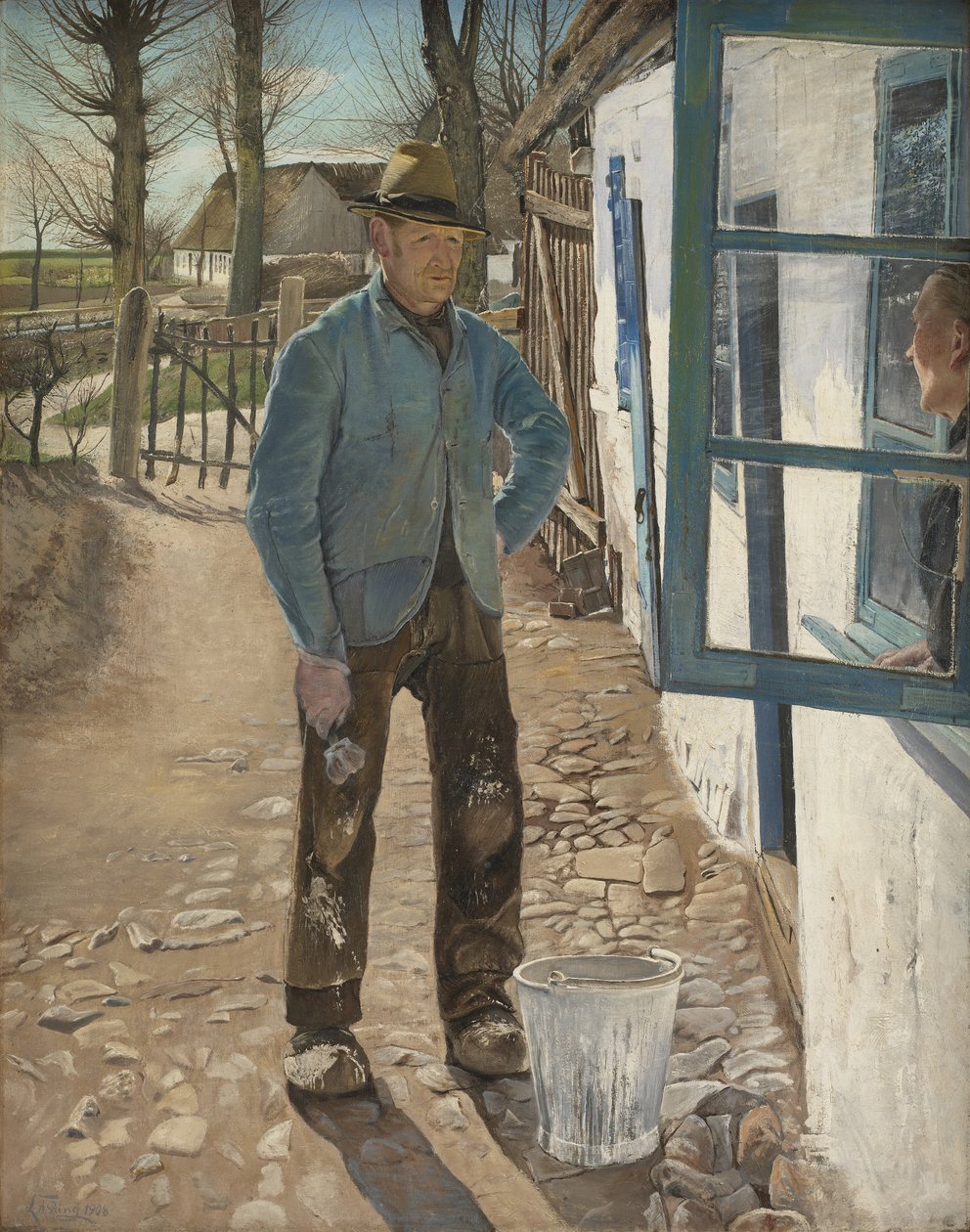 Das alte Haus weißeln von Laurits Andersen Ring