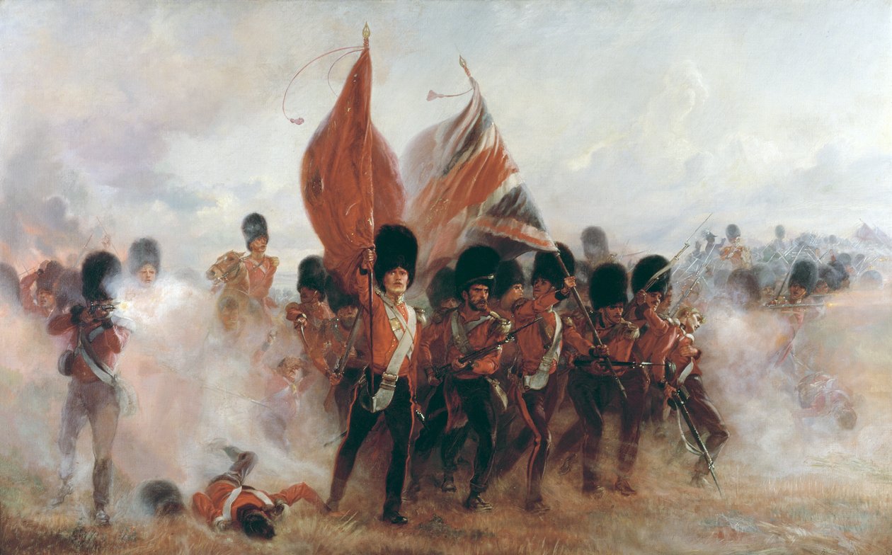 Die Farben: Vormarsch der Scots Guards bei Alma, 1899 von Lady Butler